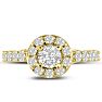 1 1/2 Carat Halo Diamond Engagement Ring in 14 Karat Yellow Gold Image-1