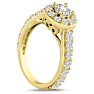 1 1/2 Carat Halo Diamond Engagement Ring in 14 Karat Yellow Gold Image-2