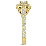 1 1/2 Carat Halo Diamond Engagement Ring in 14 Karat Yellow Gold Image-4