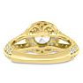 1 3/4 Carat Split Shank Halo Diamond Engagement Ring in 14 Karat Yellow Gold Image-6