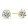 Value Priced 2.00 Carat Round Cut Diamond Stud Earrings In 14 Karat Yellow Gold Image-1