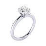 1 Carat Cushion Cut Diamond Solitaire Engagement Ring In 14K White Gold Image-2