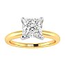 1 Carat Princess Cut Diamond Solitaire Engagement Ring In 14K Yellow Gold Image-1