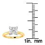 1 Carat Princess Cut Diamond Solitaire Engagement Ring In 14K Yellow Gold Image-4