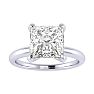 2 Carat Princess Cut Diamond Solitaire Engagement Ring In 14K White Gold Image-1