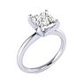 2 Carat Princess Cut Diamond Solitaire Engagement Ring In 14K White Gold Image-2