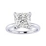 2 1/2 Carat Princess Cut Diamond Solitaire Engagement Ring In 14K White Gold Image-1