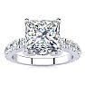 3 1/2 Carat Princess Cut Diamond Engagement Ring Including 2 1/2 Carat Center Diamond In 14K White Gold Image-1