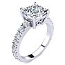 3 1/2 Carat Princess Cut Diamond Engagement Ring Including 2 1/2 Carat Center Diamond In 14K White Gold Image-2