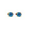 1/4 Carat Blue Diamond Stud Earrings In Yellow Gold Image-2