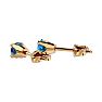 1/4 Carat Blue Diamond Stud Earrings In Yellow Gold Image-4