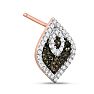 1/3ct Champagne and White Diamond Stud Earrings In 14 Karat Rose Gold Plated 925 Silver Image-4
