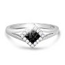 1/5ct Black and White Princess Diamond Ring Image-1