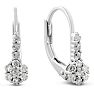 1/4ct Diamond tiny Leverback Earrings Crafted In Solid Sterling Silver, 1/2 Inch Image-1