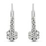 1/4ct Diamond tiny Leverback Earrings Crafted In Solid Sterling Silver, 1/2 Inch Image-2
