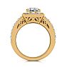 2 1/4 Carat Princess Halo Diamond Bridal Set in 14k Yellow Gold Image-3