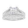 Estate Jewelry 1 3/4 Carat Created Diamond Bridal Set In Sterling Silver, Size 7 Image-1