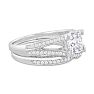 Estate Jewelry 1 3/4 Carat Created Diamond Bridal Set In Sterling Silver, Size 7 Image-2
