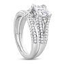 Estate Jewelry 1 3/4 Carat Created Diamond Bridal Set In Sterling Silver, Size 7 Image-6