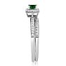 1/2ct Pave Emerald and Diamond Bridal Set in 14k White Gold
 Image-4