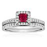 1/2ct Pave Ruby and Diamond Bridal Set
 Image-1