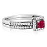 1/2ct Pave Ruby and Diamond Bridal Set
 Image-2