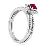 1/2ct Pave Ruby and Diamond Bridal Set
 Image-6