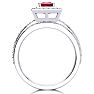 1ct Princess Cut Ruby and Diamond Bridal Set in 14k White Gold
 Image-3