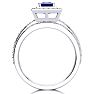 1ct Princess Cut Sapphire and Diamond Bridal Set in 14k White Gold
 Image-3