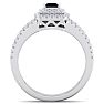 1 Carat Princess Shape Double Halo Sapphire and Diamond Engagement Ring In 14 Karat White Gold Image-3