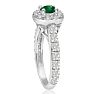 1 1/2 Carat Halo Diamond and Emerald Engagement Ring in 14 Karat White Gold
 Image-4