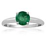 1 Carat Emerald Solitaire Engagement Ring In 14 Karat White Gold Image-1