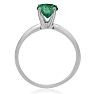 1 Carat Emerald Solitaire Engagement Ring In 14 Karat White Gold Image-3