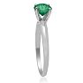 1 Carat Emerald Solitaire Engagement Ring In 14 Karat White Gold Image-4