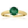 1 Carat Emerald Solitaire Engagement Ring In 14 Karat Yellow Gold Image-1