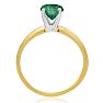 1 Carat Emerald Solitaire Engagement Ring In 14 Karat Yellow Gold Image-3