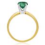 1 Carat Emerald Solitaire Engagement Ring In 14 Karat Yellow Gold Image-3