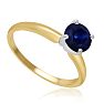 1 Carat Sapphire Solitaire Engagement Ring In 14 Karat Yellow Gold Image-2