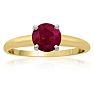 1 Carat Ruby Solitaire Engagement Ring In 14 Karat Yellow Gold Image-1