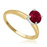 1 Carat Ruby Solitaire Engagement Ring In 14 Karat Yellow Gold Image-2