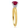 1 Carat Ruby Solitaire Engagement Ring In 14 Karat Yellow Gold Image-4