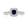Hansa 2/3 Carat Sapphire and Diamond Princess Engagement Ring in 14k White Gold Image-1