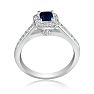 Hansa 2/3 Carat Sapphire and Diamond Princess Engagement Ring in 14k White Gold Image-3