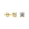 1 Carat Diamond Stud Earrings In 14 Karat Yellow Gold Image-1