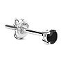 1/8ct Black Single Diamond Stud Earring in 14k White Gold Image-1