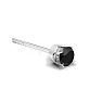 3/4ct Black Single Diamond Stud Earring in 14k White Gold Image-1