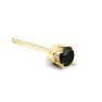 3/4ct Black Single Diamond Stud Earring in 14k Yellow Gold Image-1