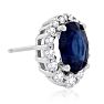 3.20 Carat Fine Quality Sapphire And Diamond Earrings In 14K White Gold Image-3