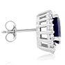 3.20 Carat Fine Quality Sapphire And Diamond Earrings In 14K White Gold Image-4