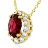 2.90 Carat Fine Quality Ruby And Diamond Necklace In 14K Yellow Gold Image-2